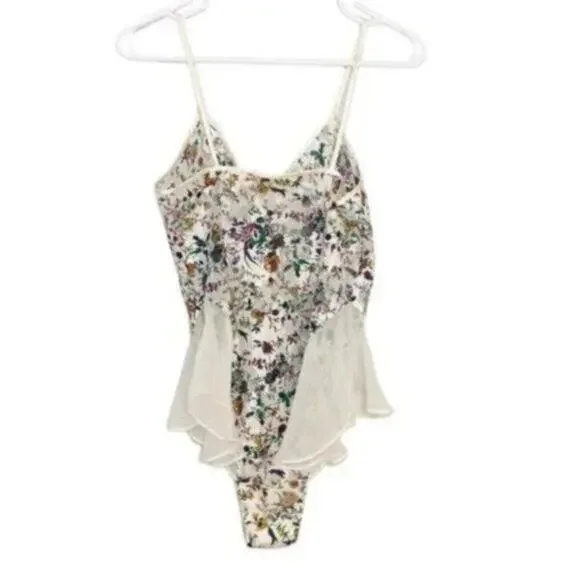 Vintage Victoria's Secret Gold Label Floral Satin Teddy - Picture 2 of 5